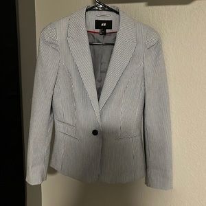 H&M striped blazer. Light blue & white. Business causal. Never worn.